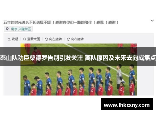 泰山队功臣桑德罗告别引发关注 离队原因及未来去向成焦点