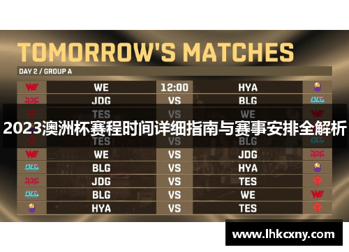 2023澳洲杯赛程时间详细指南与赛事安排全解析